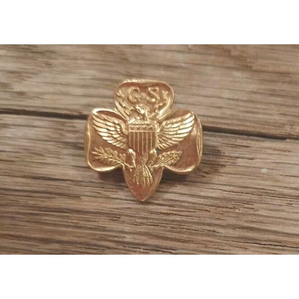 Vintage Girl Scout 1952 Korean War Type 6C Stamped Membership Pin Official Lapel - Picture 5 of 16